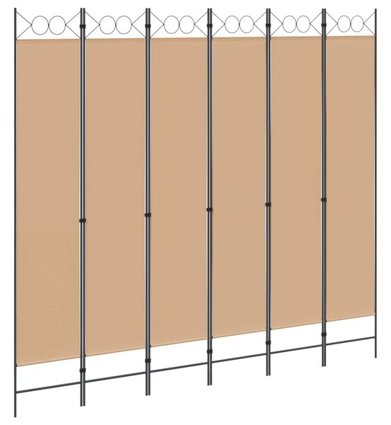 VidaXL 6-paneles szobaelválasztó Bézs 240 x 220 cm Szövet