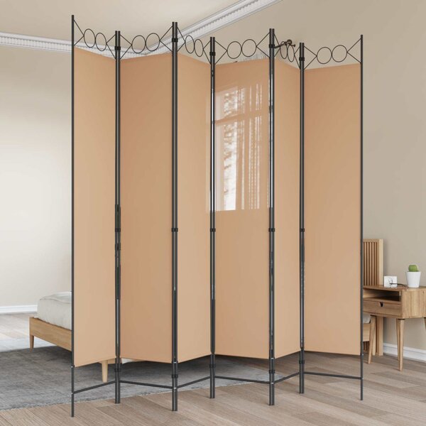 VidaXL 6-paneles szobaelválasztó Bézs 240 x 220 cm Szövet