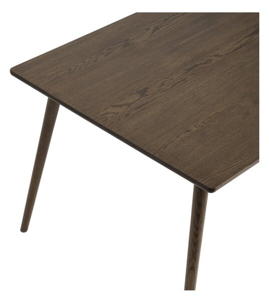 Barna bővíthető étkezőasztal tölgyfa dekoros asztallappal 150x90 cm Barrali – Unique Furniture