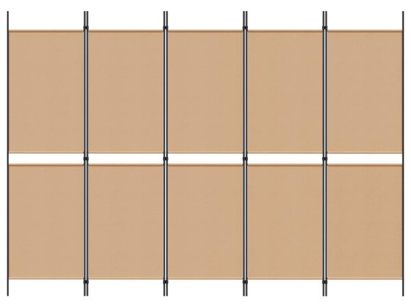 VidaXL 5-paneles szobaelválasztó Bézs 250 x 180 cm Szövet