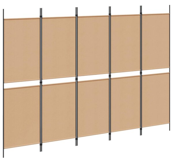VidaXL 5-paneles szobaelválasztó Bézs 250 x 180 cm Szövet