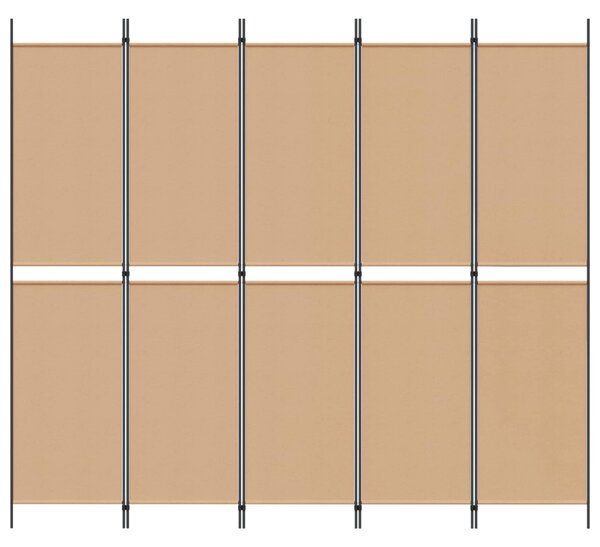 VidaXL 5-panelos szoba leválasztó Bézs 250 x 220 cm Szövet
