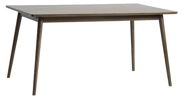 Barna bővíthető étkezőasztal tölgyfa dekoros asztallappal 150x90 cm Barrali – Unique Furniture