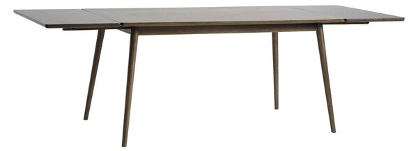 Barna bővíthető étkezőasztal tölgyfa dekoros asztallappal 150x90 cm Barrali – Unique Furniture