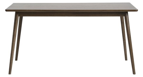 Barna bővíthető étkezőasztal tölgyfa dekoros asztallappal 150x90 cm Barrali – Unique Furniture