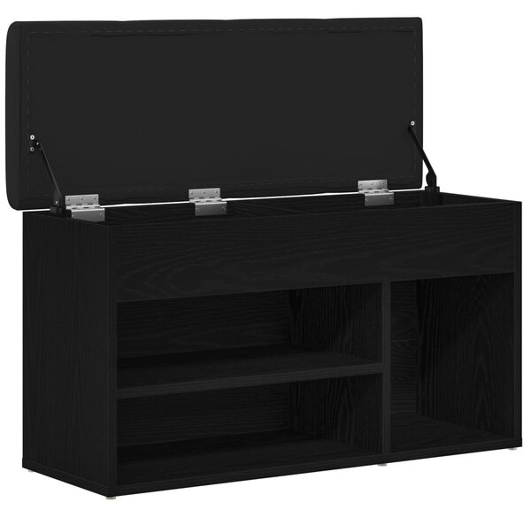 Tárolópad Fekete Tölgy 80x30x45 cm Mérnöki Fa