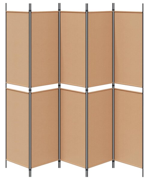 VidaXL 5-panelos szoba leválasztó Bézs 250 x 220 cm Szövet