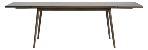Barna bővíthető étkezőasztal tölgyfa dekoros asztallappal 150x90 cm Barrali – Unique Furniture