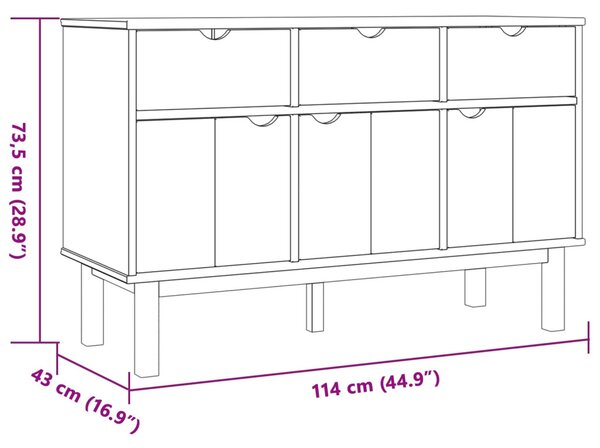 Széf OTTA Barna és Fekete 114 x 43 x 73,5 cm