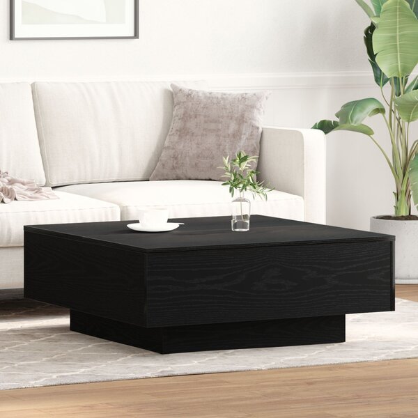 VidaXL Fekete Tölgy Kávézóasztal 80x80x31 cm Műgyanta