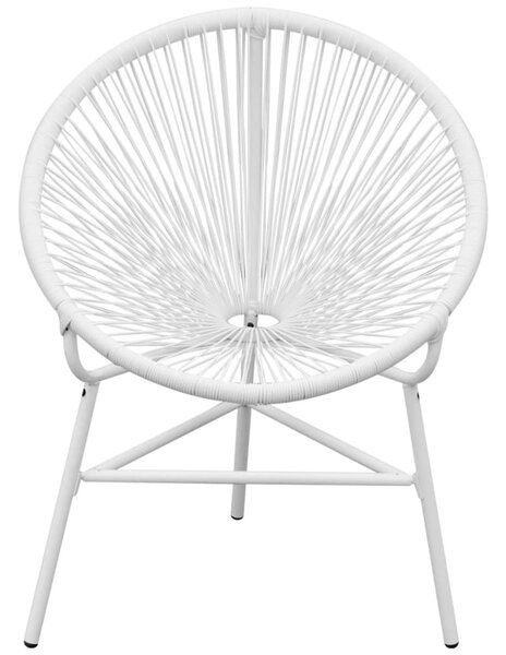 Fehér polyrattan hálós kerti kagylószék