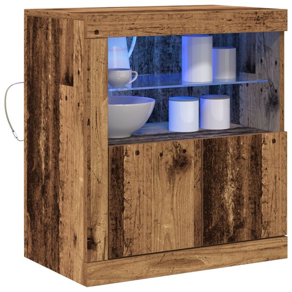 LED tálaló LED -es lámpákkal Barna 60,5 x 37 x 67 cm Faanyag