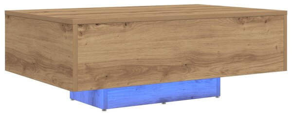 LED világítással ellátott dohányzóasztal, Artisan tölgy 85x55x31 cm