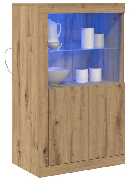 LED tálaló 60,5 x 37 x 100 cm Faanyag Artisan tölgy