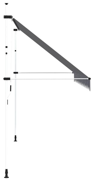 Kézzel feltekerhető napellenző kék-fehér csíkokkal 400 cm