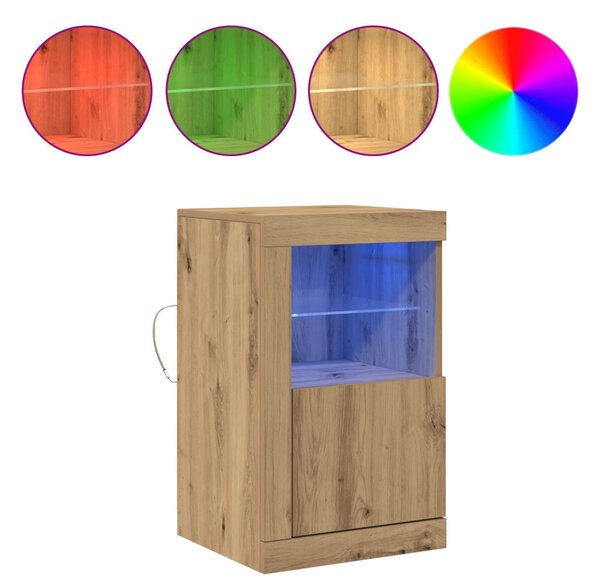 LED tálaló 41 x 37 x 67 cm Szerelt Fa Artisan tölgy