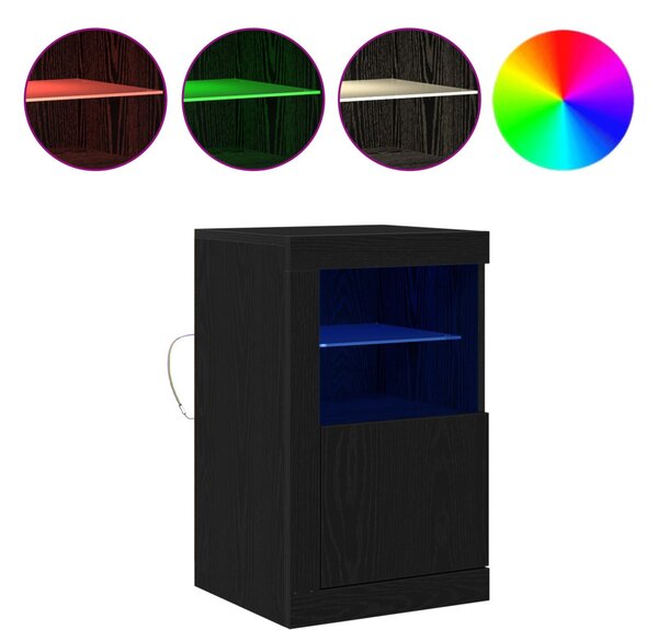 LED tálaló Fekete tölgy 41 x 37 x 67 cm Faanyag