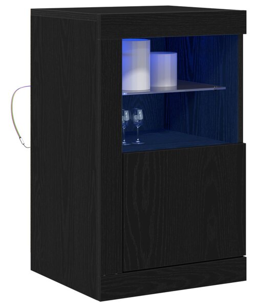 LED tálaló Fekete tölgy 41 x 37 x 67 cm Faanyag