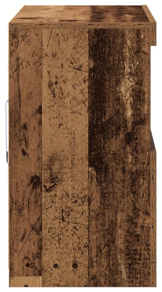Oldalfal LED világítással Régi Fa 81x37x67 cm