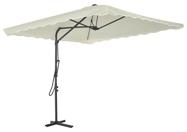 Homokszínű kültéri napernyő acélrúddal 250 x 250 cm