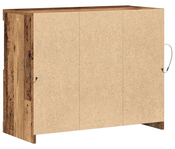 Oldalfal LED világítással Régi Fa 81x37x67 cm