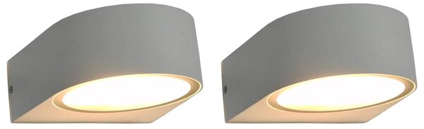 VidaXL 2 db fehér kerek kültéri LED falilámpa 11 W