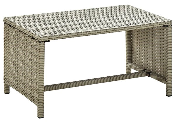 Bézs polyrattan dohányzóasztal 70 x 40 x 38 cm