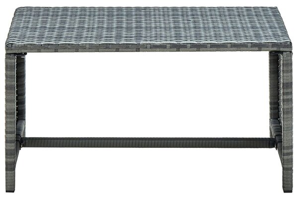Antracitszürke polyrattan dohányzóasztal 70 x 40 x 38 cm