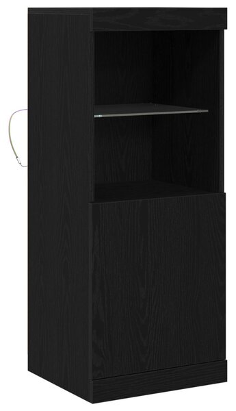 LED világítással rendelkező feketefenyő kis szekrény 41x37x100 cm