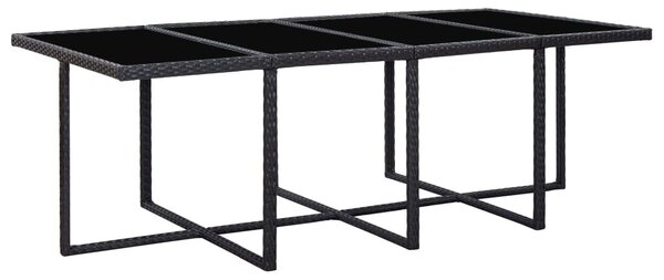 13 részes fekete polyrattan kültéri étkezőszett párnákkal