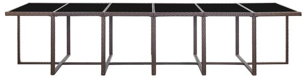 17 részes barna polyrattan kültéri étkezőszett párnákkal