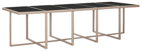 15 részes bézs polyrattan kültéri étkezőszett párnákkal