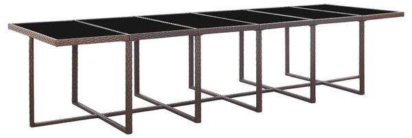 17 részes barna polyrattan kültéri étkezőszett párnákkal