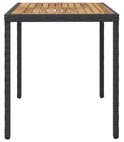 Fekete és barna tömör akácfa kerti asztal 123 x 60 x 74 cm