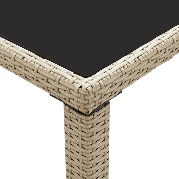 Bézs polyrattan kerti asztal 123 x 60 x 74 cm