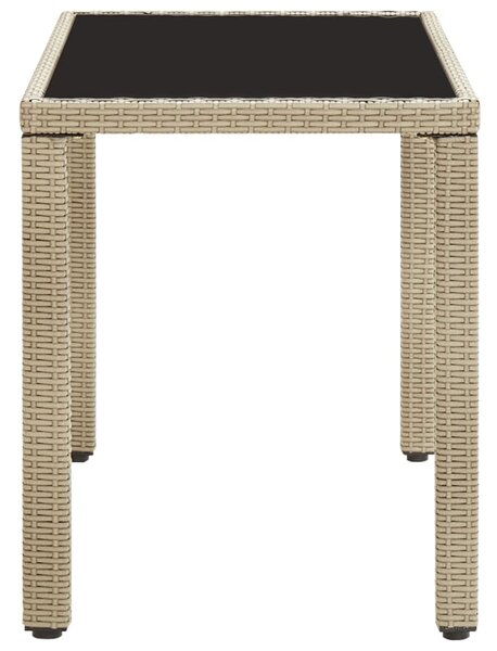Bézs polyrattan kerti asztal 123 x 60 x 74 cm