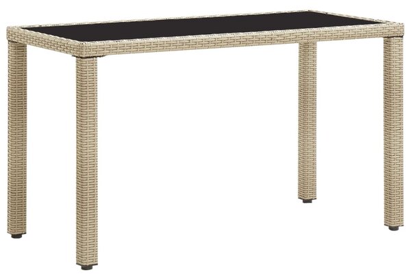 Bézs polyrattan kerti asztal 123 x 60 x 74 cm