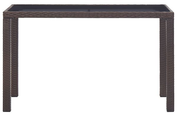 Barna polyrattan kerti asztal 123 x 60 x 74 cm