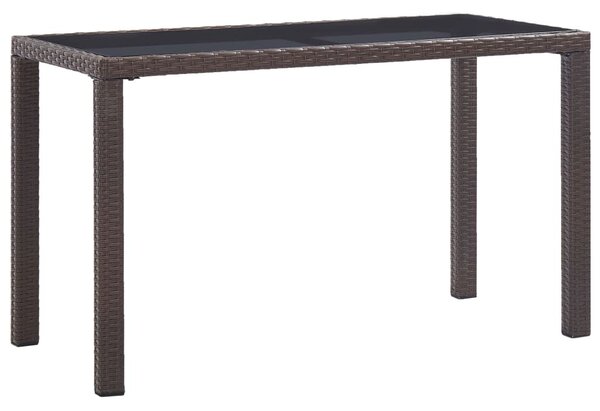 Barna polyrattan kerti asztal 123 x 60 x 74 cm