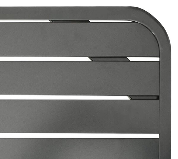 Sötétszürke acél kerti asztal 180 x 83 x 72 cm