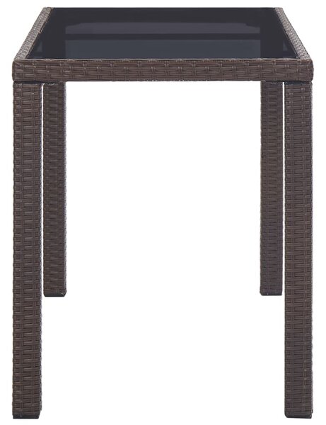 Barna polyrattan kerti asztal 123 x 60 x 74 cm