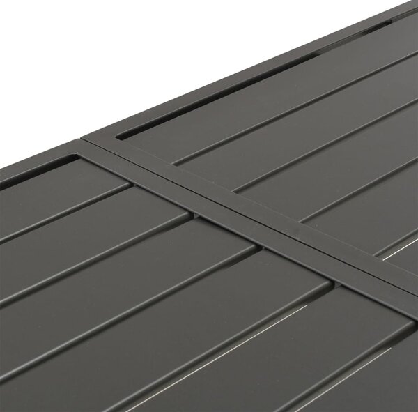Sötétszürke acél kerti asztal 180 x 83 x 72 cm
