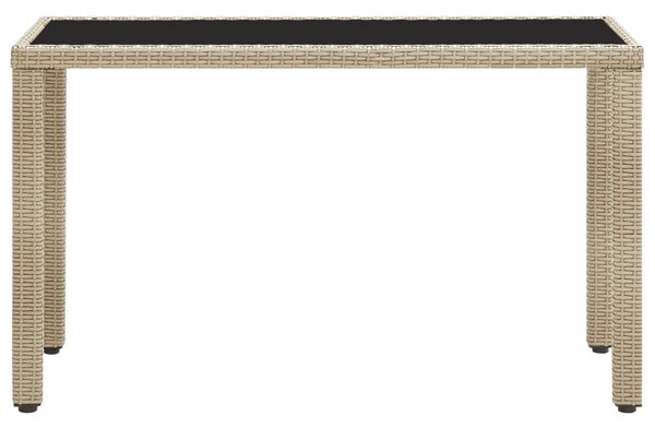 Bézs polyrattan kerti asztal 123 x 60 x 74 cm
