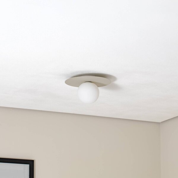 TK Lighting Pixie mennyezeti lámpa, bézs, üveg, Ø 25 cm, gömb, G9, dimmelhető, Krém / borostyánsárga, Nappali / Étkező, fém, Modern