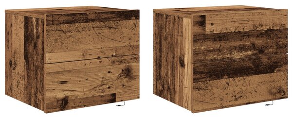 Éjjeliszekrény 2 db Öreg fa 50 x 39 x 41 cm Szerelt Fa