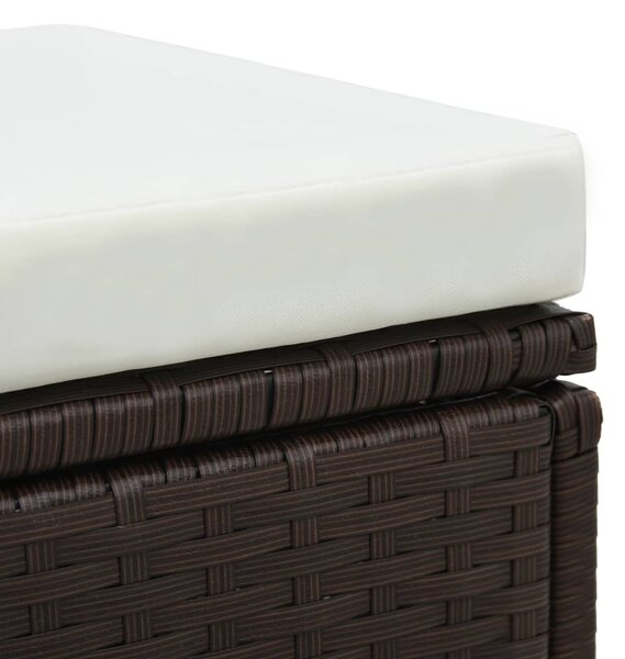 VidaXL 3-részes barna polyrattan kerti bútorgarnitúra párnákkal