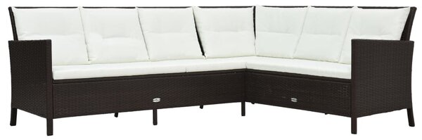 VidaXL 3-részes barna polyrattan kerti bútorgarnitúra párnákkal