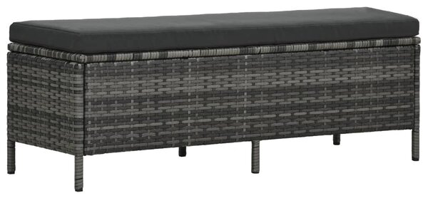 3-részes szürke polyrattan kerti bútorgarnitúra párnákkal