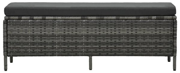 3-részes szürke polyrattan kerti bútorgarnitúra párnákkal