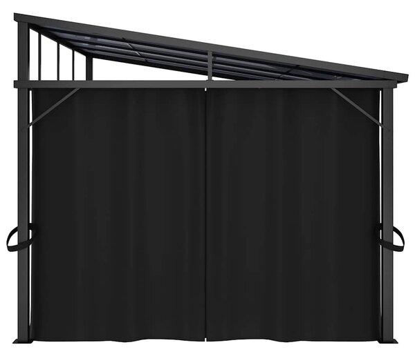 VidaXL antracitszürke függönyös pavilon 405 x 294 x 244 cm